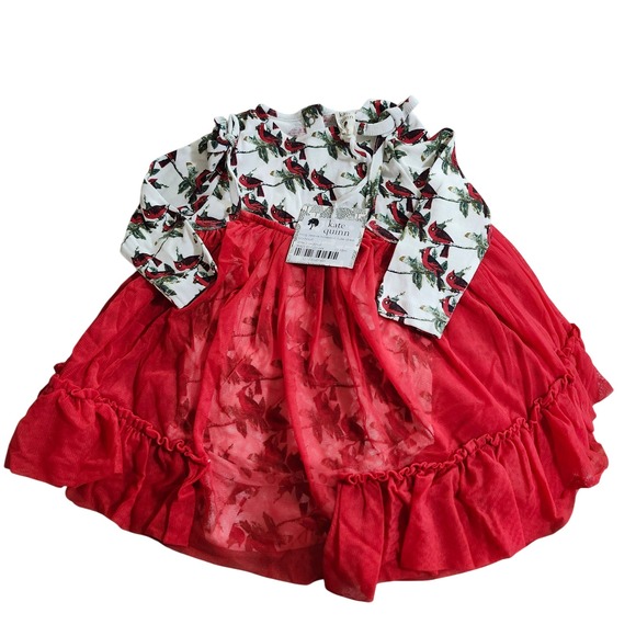 kate quinn Other - NEW Kate Quinn Little Cardinal Long Sleeve Ballerina Tulle Dress 12-18M Red